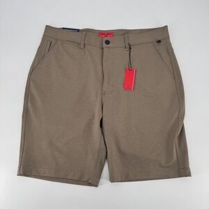 Halsey Sport Mens Performance Golf Shorts Tan Heathered Stretch Size 35 NWT
